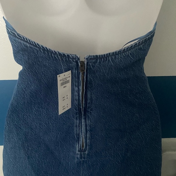 NWT Abercrombie & Fitch SZ S Open back halter denim mini dress - Picture 4 of 4